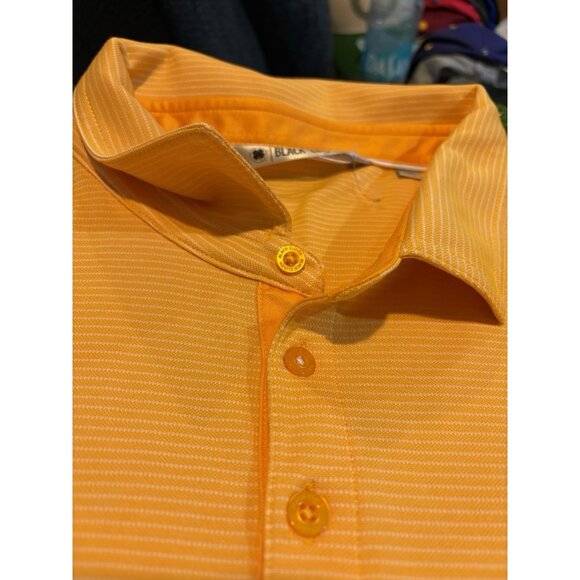 Black Clover Polo mens 2XL orange yellow lightweight breathable golf shirt C - Picture 8 of 13